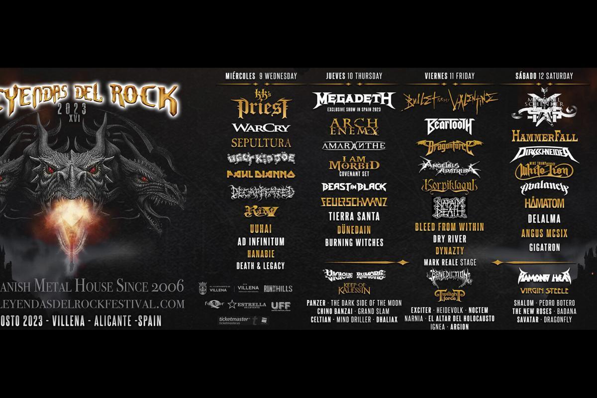 Horarios de la decimosexta edición del festival Leyendas del Rock